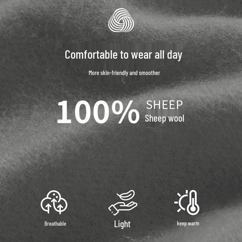 Hengyuanxiang Unisex Pure Wool Warm Scarf