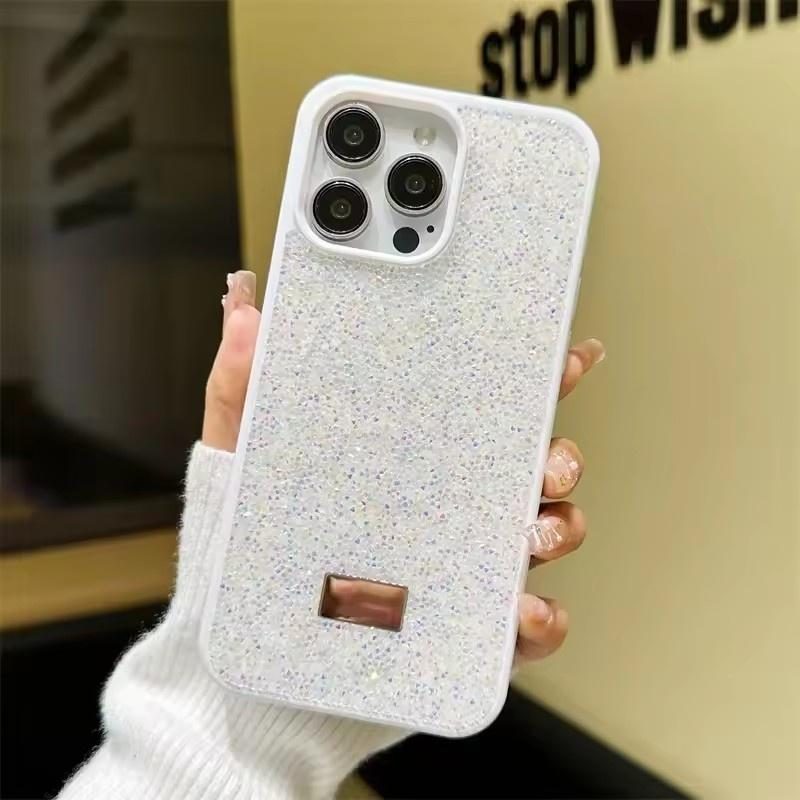 

Роскошный блестящий чехол для телефона с блестками для iPhone 17 16 Pro Max 15Pro 14plus 13 12 Vogue Защитный мягкий чехол с бриллиантами Защитная оболочка iPhone 17 Pro Max белый