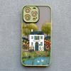 Fashion Garden Style Coffee Shop Phone Case For iPhone 11 12 Mini Pro Max 13 14 15 16 Pro Max X XS XR 7 8 Plus Shockproof Covers