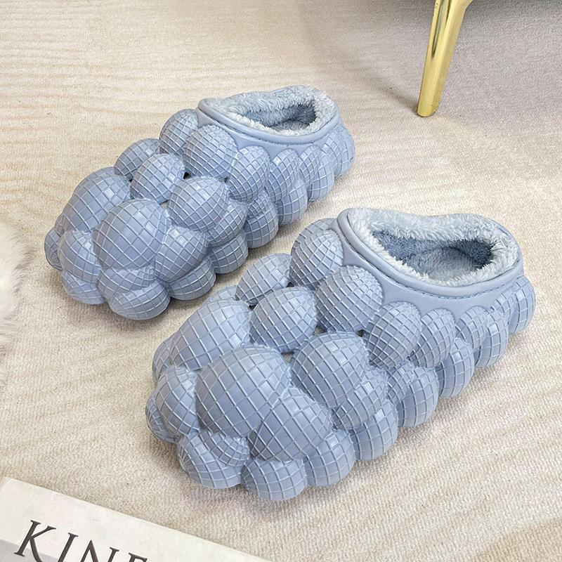 

Осінньо-зимові нові домашні бавовняні тапочки EVA на товстій підошві тапочки для пари яйце взуття нековзке тепле висока якість 45-46 синій