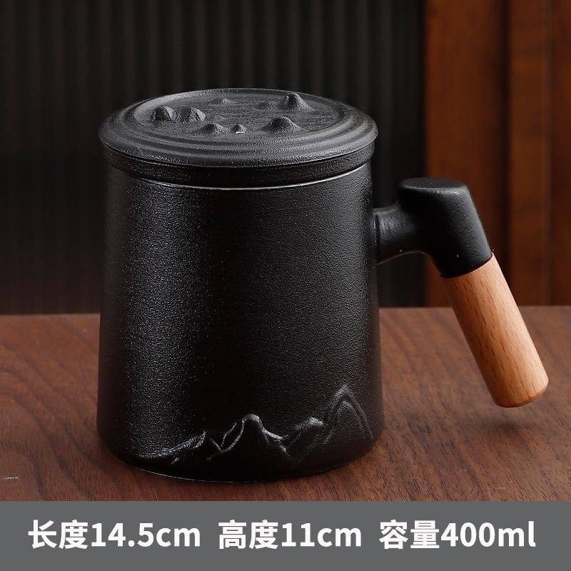 Cana de Ceai cu Filtru Ceramic Cană de Separare a Ceaiului Cană Ceramică de Birou cu Capac Cană Suvenir