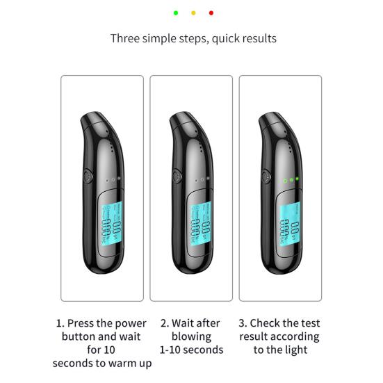 Alcohol Tester with LED Digital Display High Precise Compact Design Rechargeable Easy Operation Breathalyzer Alcohol Tester