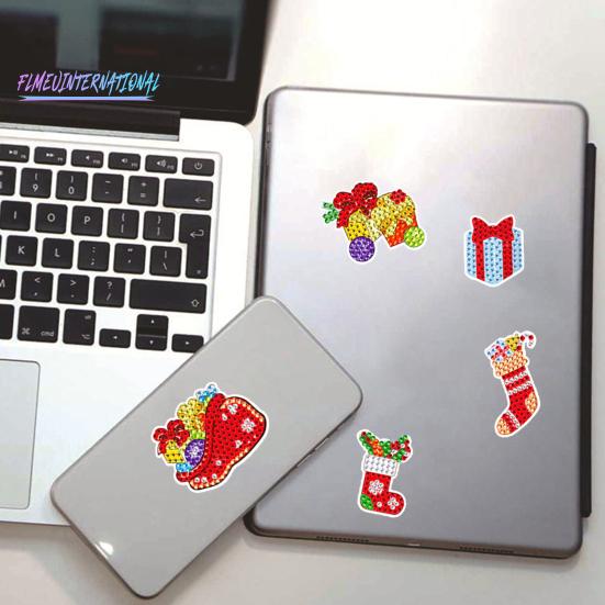 1 Set Diamant Malerei Aufkleber DIY Cartoon Weihnachten Aufkleber Handwerk für Telefon Fall Tasse Rucksack Dekoration