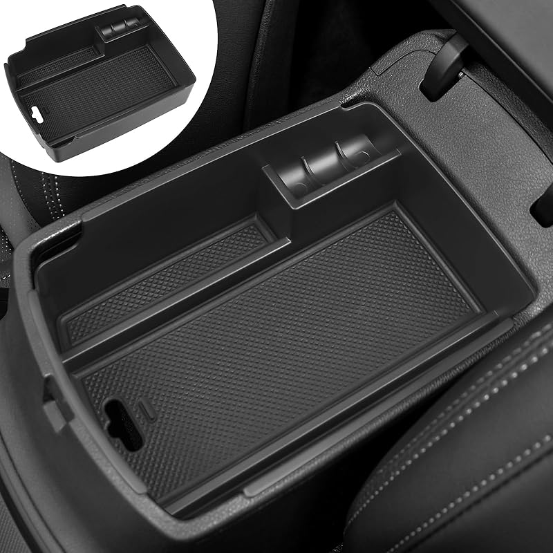 YOJOJOCO Center Console Organizer Compatible With Kia Sportage NQ5 2026 2025 2024  Accessories 5 Gen Black ABS Plastic Material Armrest Secondary