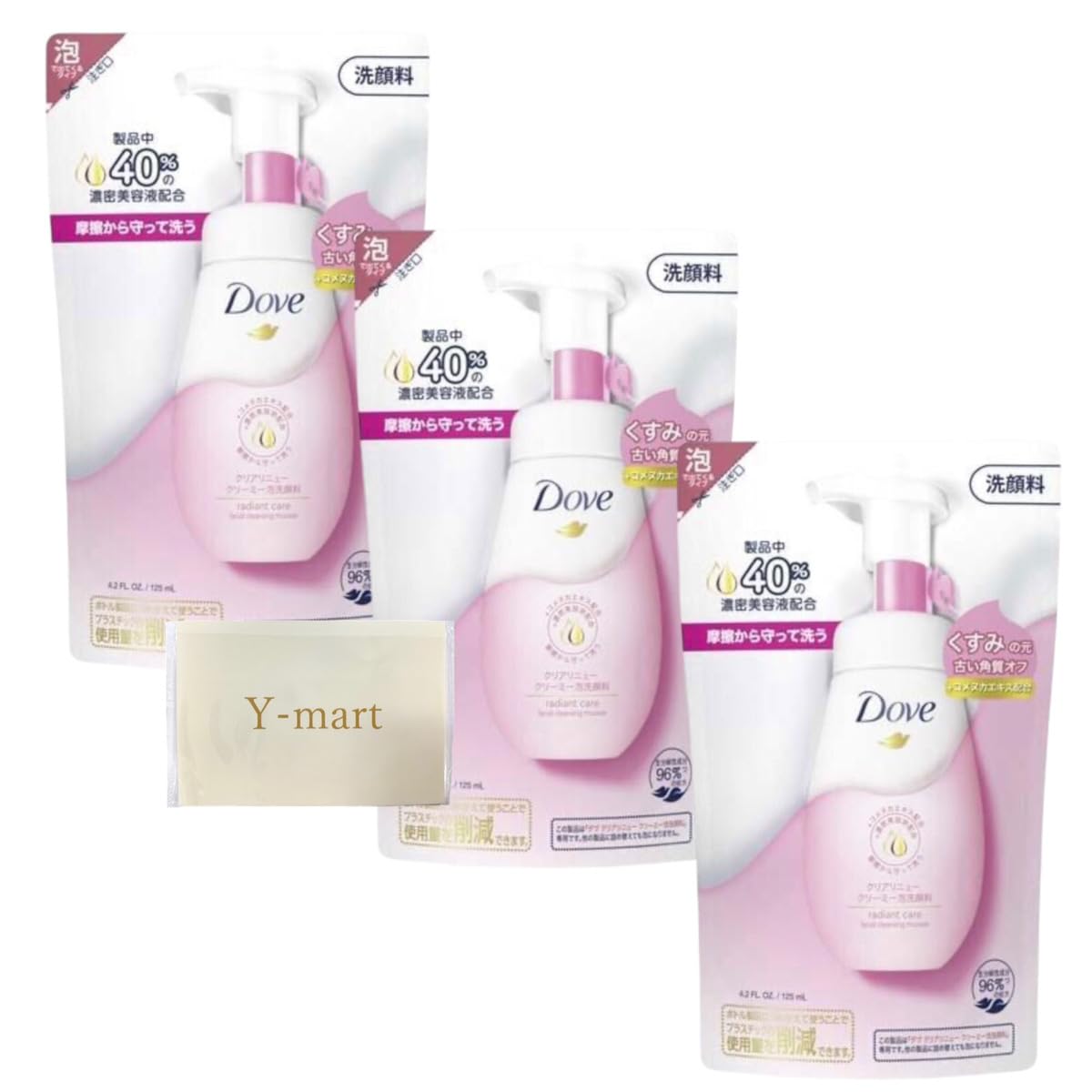 

Unilever Dove Clear Renew Creamy Foaming Facial Cleanser, Refills, 125ml, 3-Pack [Bulk Purchase, BEAR BALL, and Original Tissues Included]