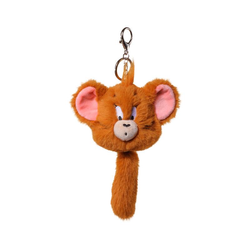 

And Tom Jerry Large Head Shape Tail Vibrating Plush Pendant Funny Keychain Jerry