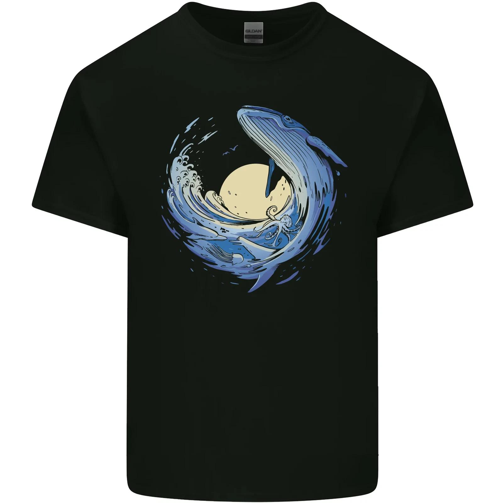 Ocean Whale & Octopus Kids T-Shirt Childrens 2XL