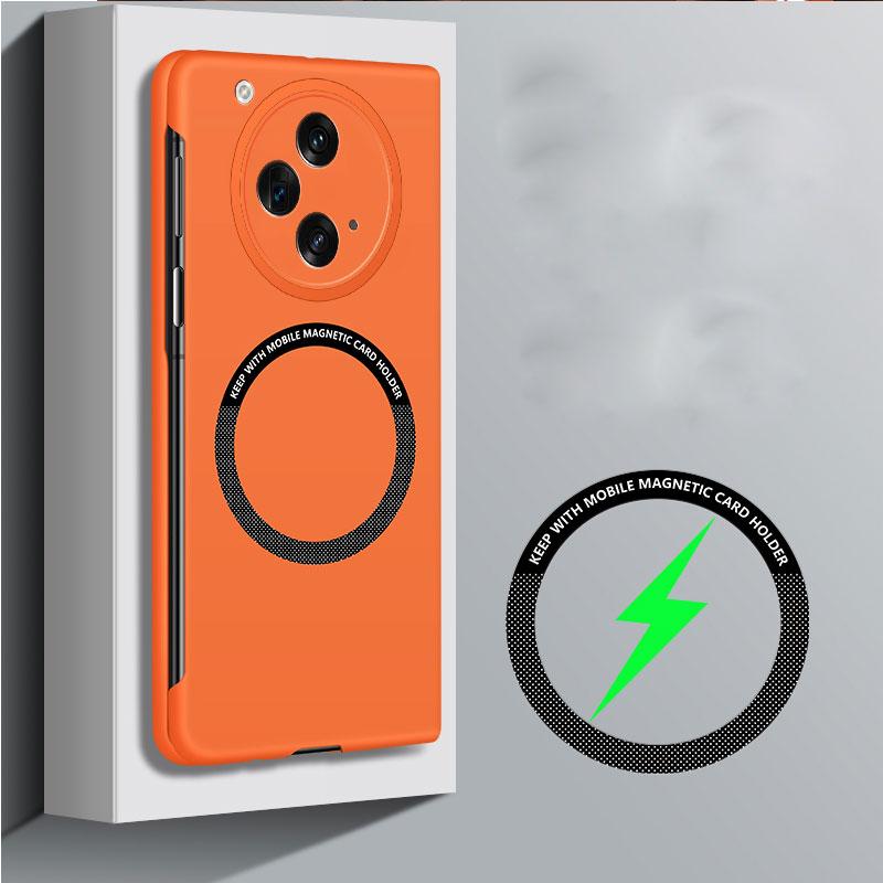 

Для Magsafe Магнитный безрамочный жесткий чехол для ПК для Oppo Find N3 N2 Тонкий противоударный матовый чехол с беспроводной зарядкой для телефона FindN3 Ультратонкий oppo find N2 оранжевый