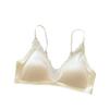 Lace Gather French Deep V Satin Thin Shoulder Strap Thin Seamless Triangle Cup Comfortable Text