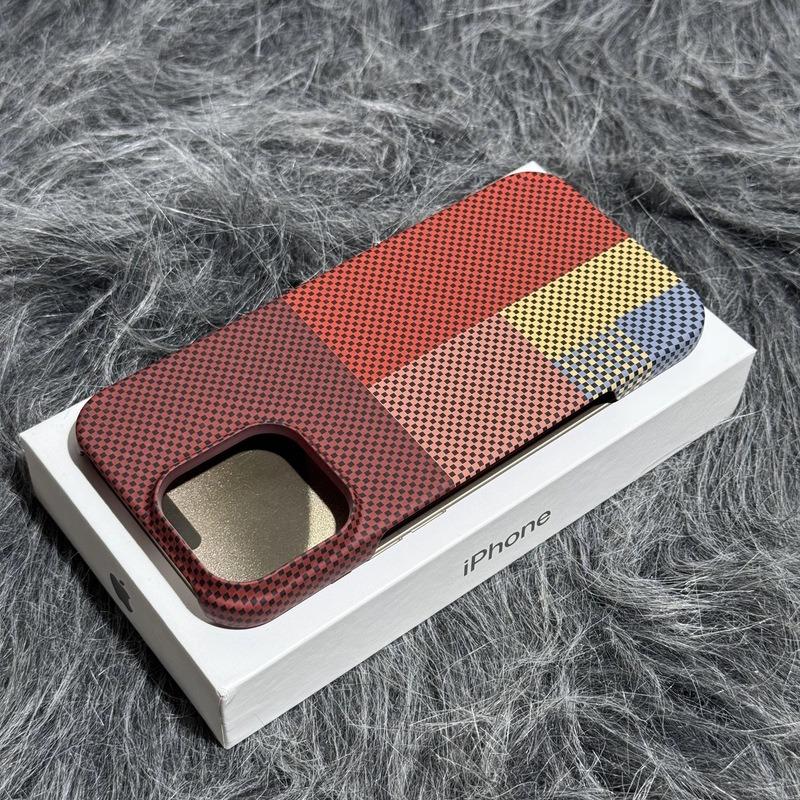 Applicable To IPhone16promax Starry Space Lattice Carbon Fiber Magnetic Phone Case Apple 15 Half Pack Protective Case 14