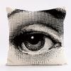 Abstract Nordic facial pattern throw pillow cover with short plush print for living room sofa decoration cushion cover