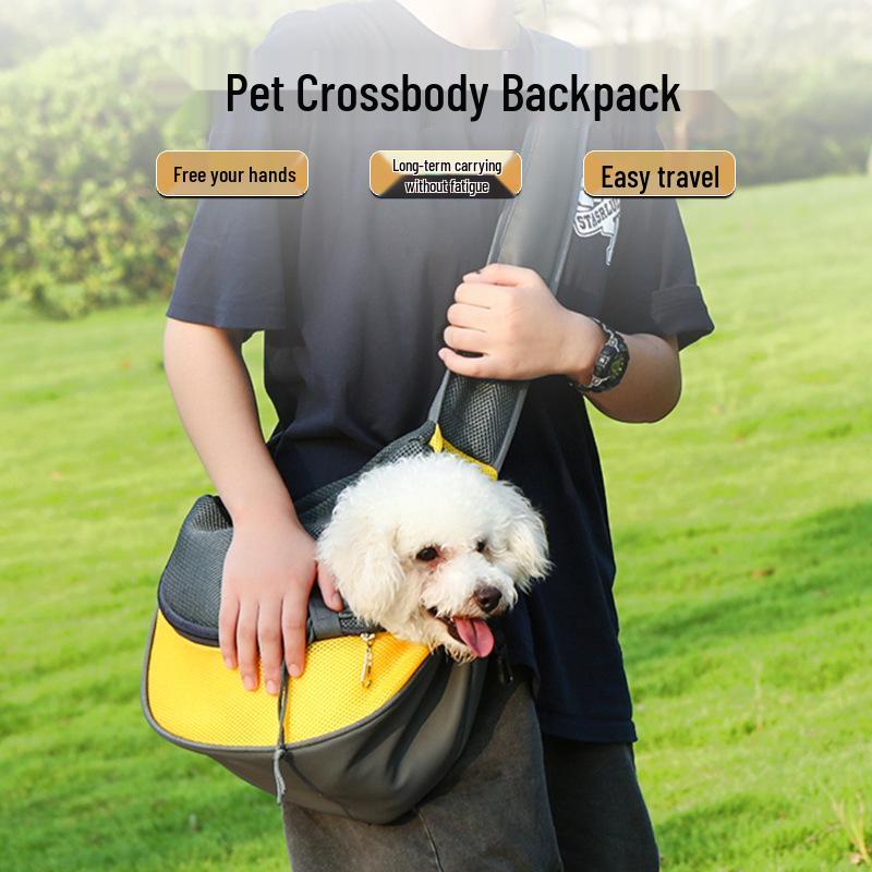 Breathable Crossbody Cat & Small Dog Backpack for Summer Outings
