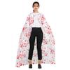 Halloween Cloak Long Hooded Cape with Blood Spider Web Print for Kids Adults Halloween Party Dress Up Accessory for Performance Cosplay Masquerade