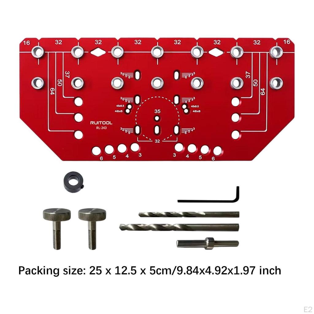 Shelf Pin Jig and Hinge 2-in-1 Straight Holes Hardware Jig,1/4" 5mm Metal Drillings for