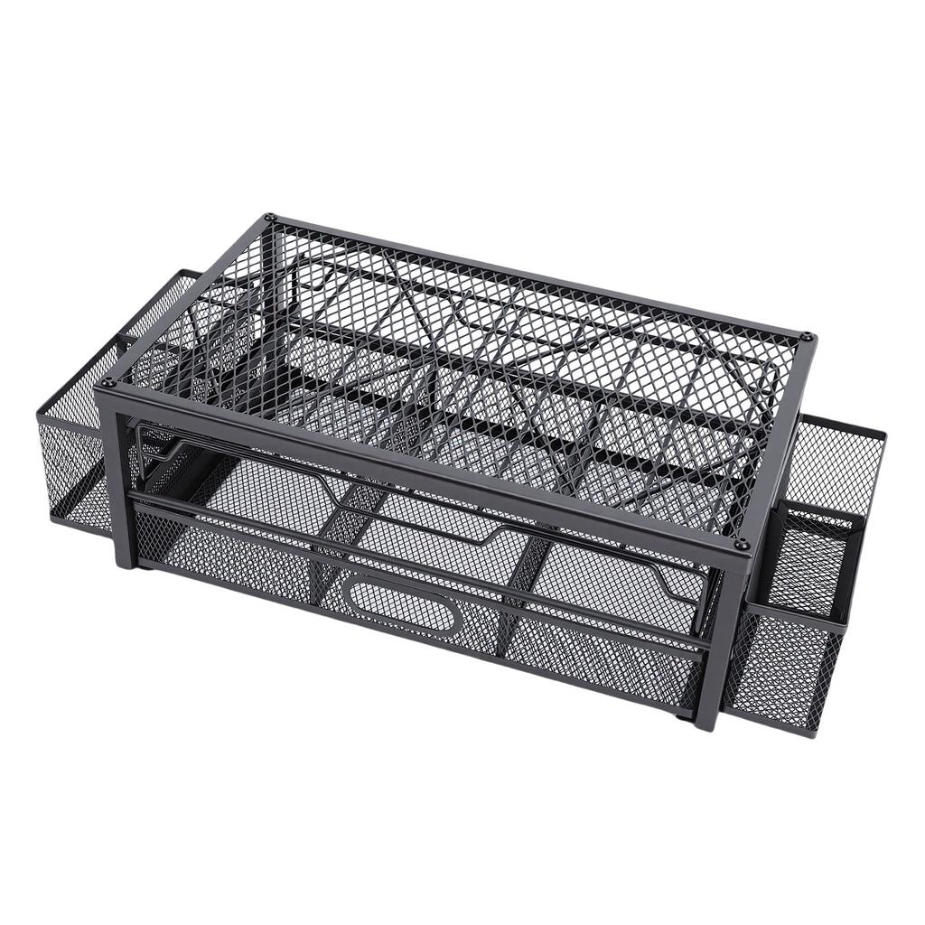 2 Tier Coffee Pod Holder Coffee Capsule   Pull Out Drawers for Kitchen Countertop Coffee Station Black