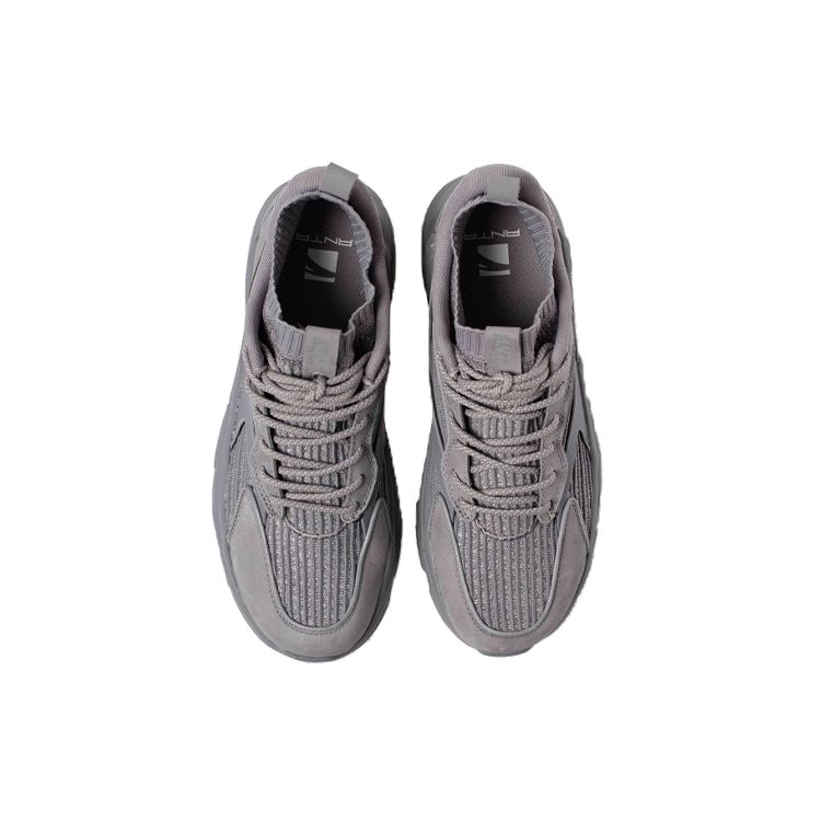 Anta Kiks X  LA Runner Durable Breathable Low Top Running Shoes Men Sneakers Gray 112018883S-1