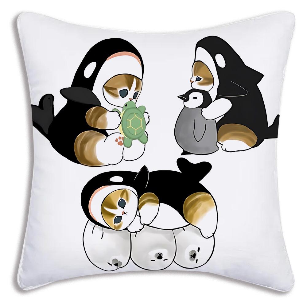 Fashion Luxury Cute Mofusand Cat Pillow Covers Cartoon Sofa Decorative Home Double-Sided Printing Short Plush Cute Cushion Cover