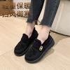Winter shoes women's velvet thickened middle-aged and elderly warm women's flat mother cotton shoes one pedal casual cotton shoes women