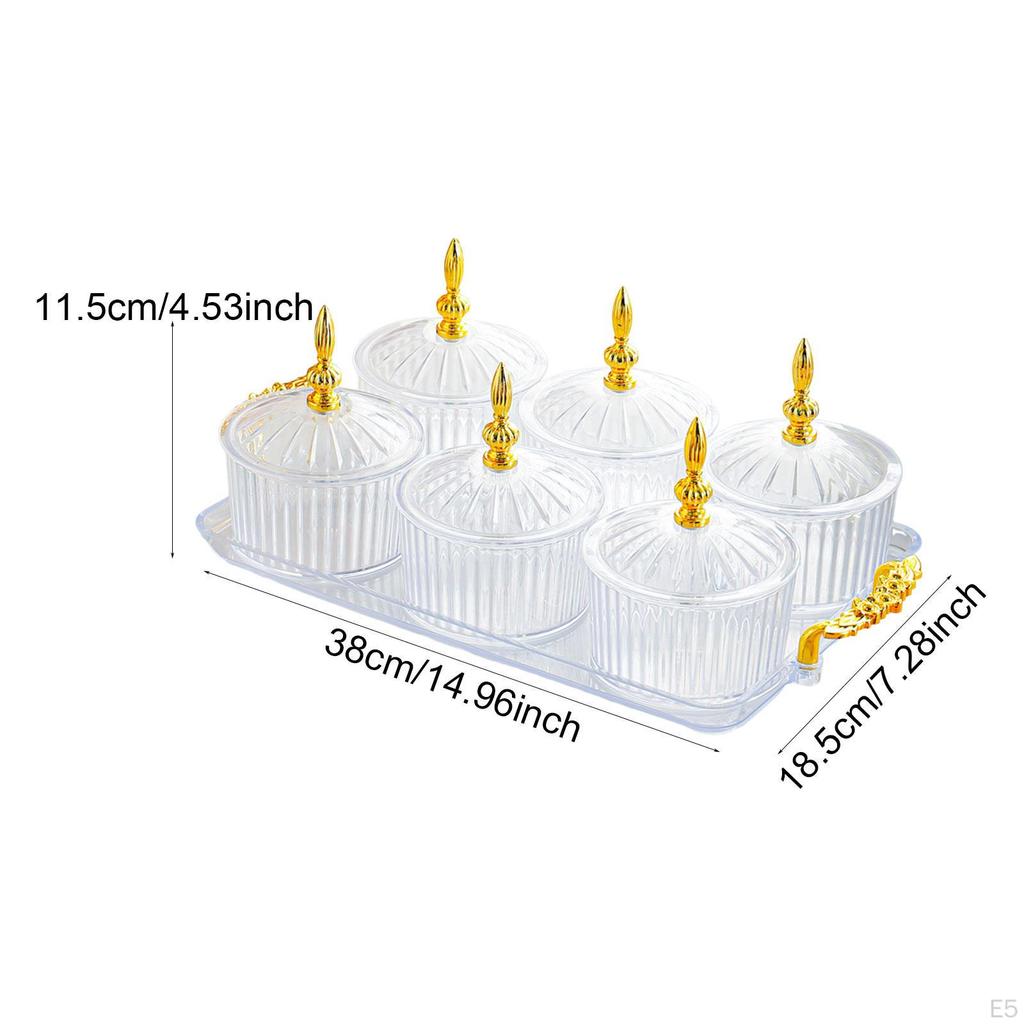 Divided Serving Tray Dish Dustproof Multifunctional with Lid Storage Container for Living Room