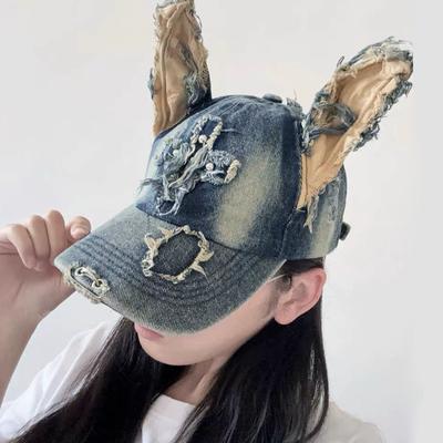 Doberman Ears Baseball Cap Women Men Hat Personality Streetwear Gorras Mujer Cotton Designer Denim Hats Hip Hop Snapback Caps