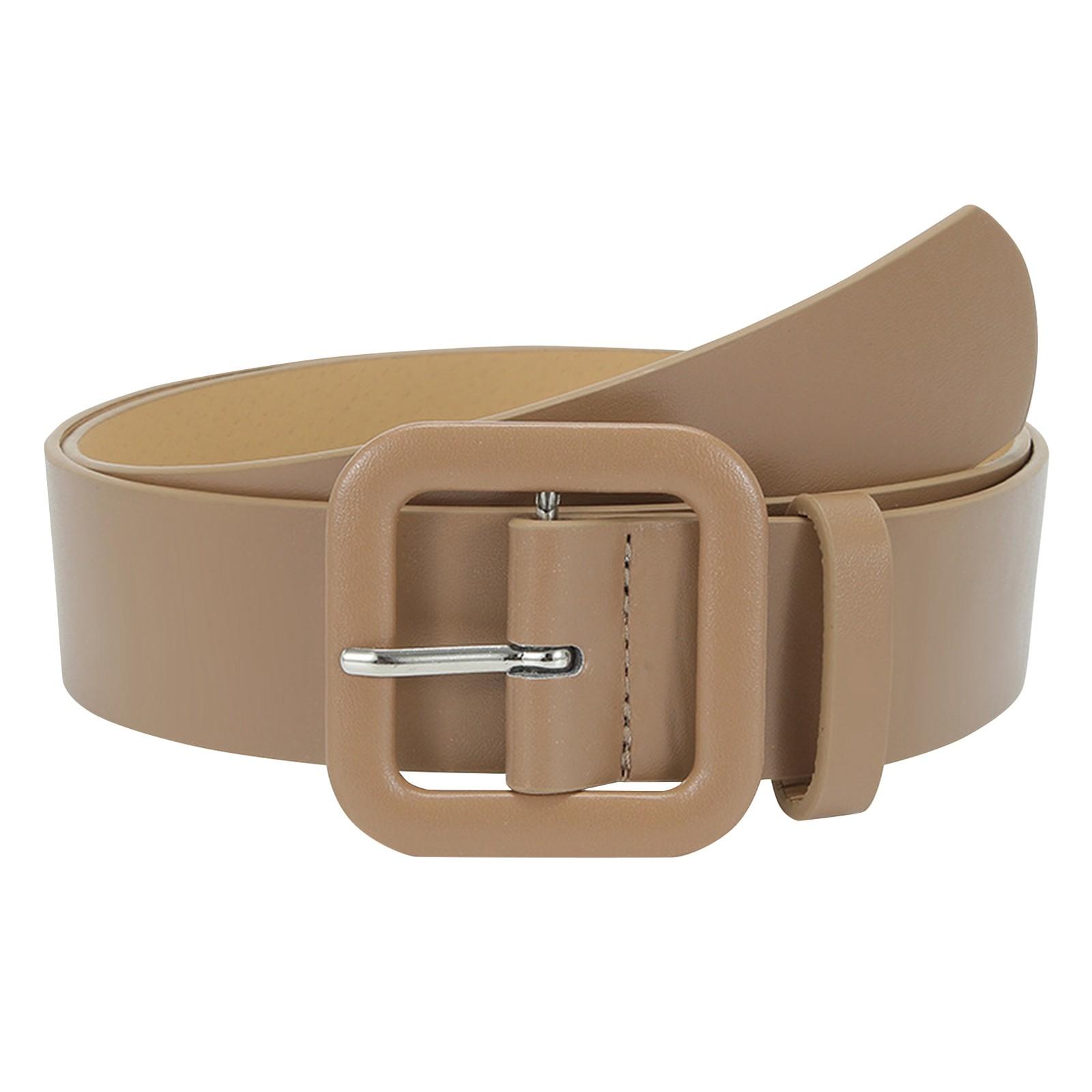 

Женский квадратный пряжка, декоративный пояс конфетного цвета, модный и универсальный широкий ремень One Size хаки