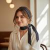 Streetwear Style Polka Dot Scarf Versatile Long Scarf Vintage Hair Band  for Women