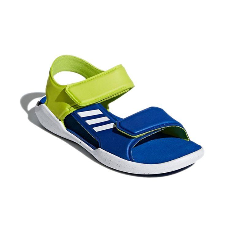 Adidas Swim K Space Leather Comfortable Durable Sandals Kids Sandals White Green Blue DB1784