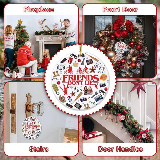 Friends Don't Lie Christmas Ornament Funny Acrylic Xmas Tree Hanging Decoration Holiday Gifts for Friends Family Fans Secret Santa Stocking Stuffer