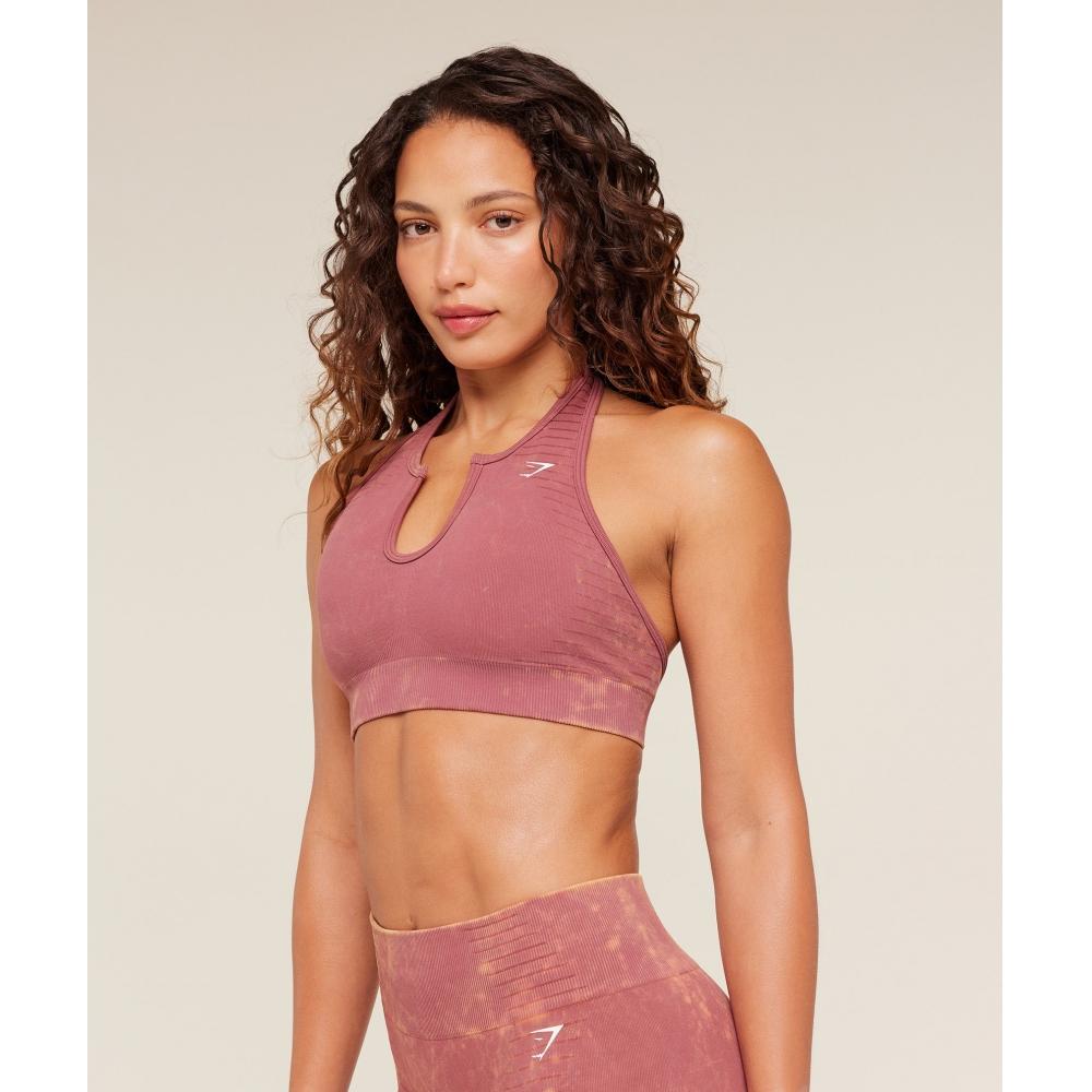 Gymshark Steel Seamless Halter Neck Bra Gs Reset Pink B6b7d Kdgz