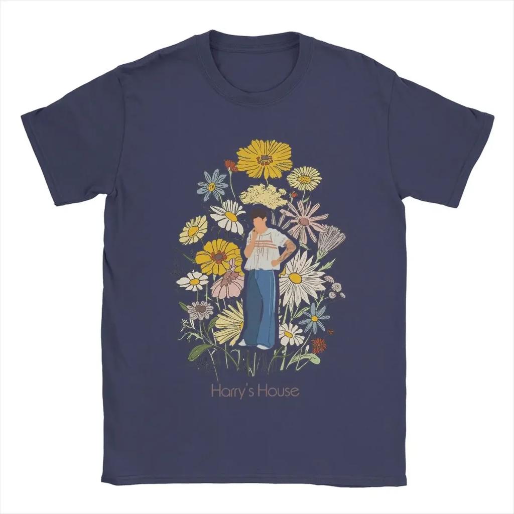 Kurzarm Kleidung Sommer Herren Reine Baumwolle Vintage T-Shirt O-Ausschnitt T-Shirt Harrys Stil Frucht Mann Mit Blumen T-Shirt