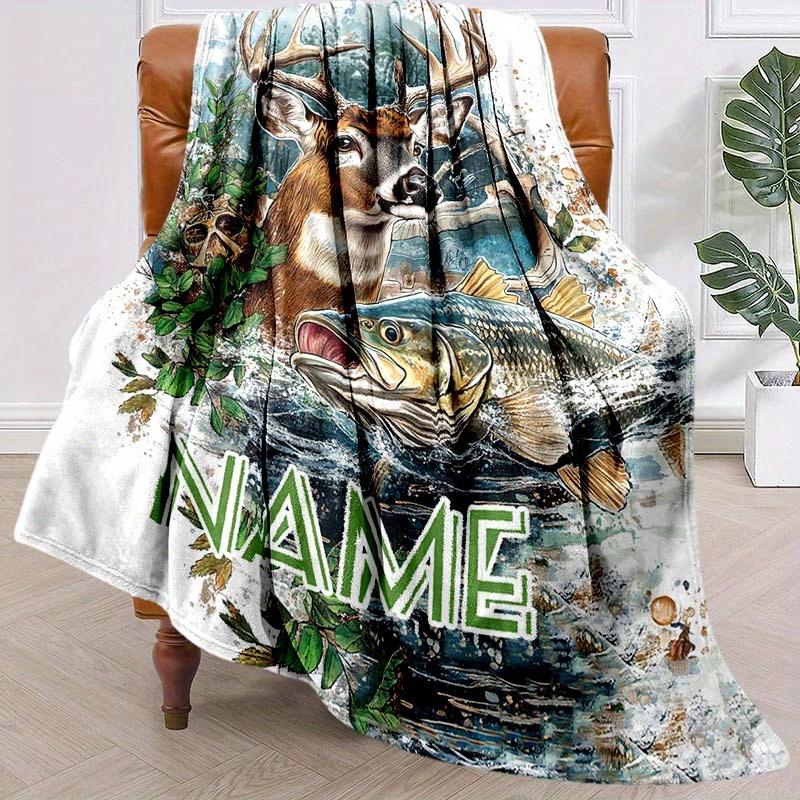 Deer Customize Your Name Blanket Warm Comfortable And Soft Blankets Are Suitable For Home Lunch Break Blanket Office Sofa Sofa Gift To Relatives And