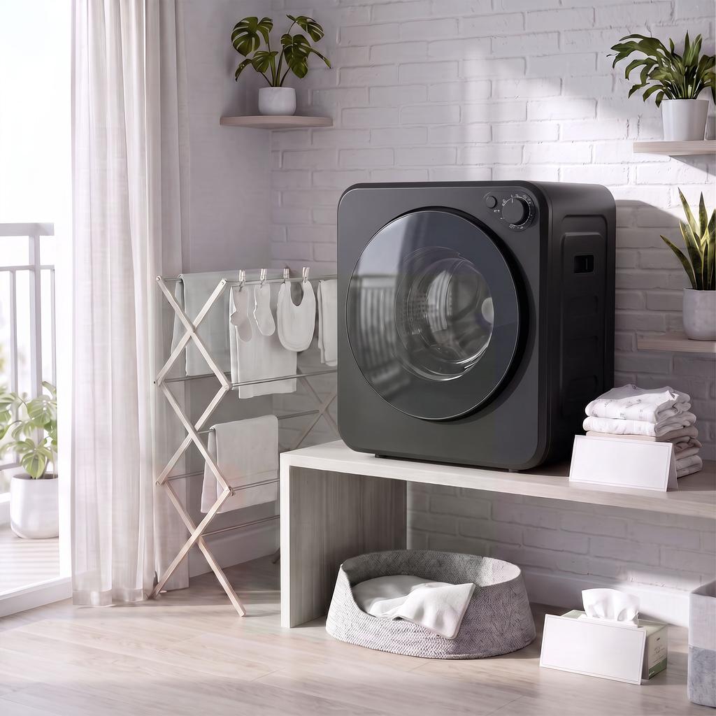 Vented Tumble Dryer Front Load Laundry Dryer 2 Power Modes Black