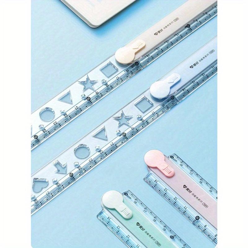 1pc Folding Ruler, Colorful Ruler For Students, Plastic Ruler, Multi-Color Available, For Geometric Drawing And Illustration