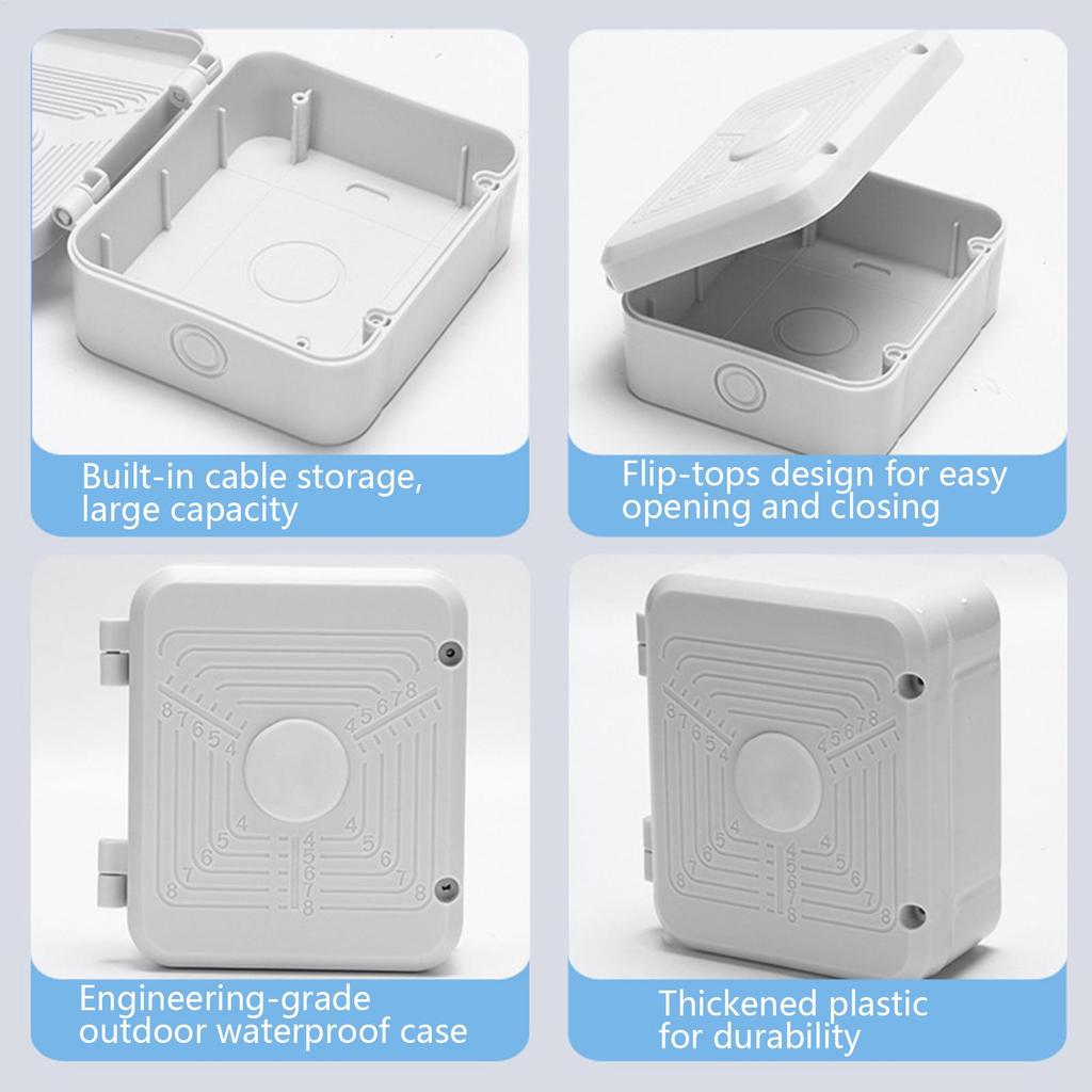 Weatherproof Junction Box Cable Storage Case Outdoor Electronics Workshop Media RV Security Pump Fence Patio Heater