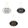 Rustic Business Sign Wooden Open And Closed Sign Double Sided Vintage Open Sign with Rope for Coffee Shop Restaurant Bar Door Window