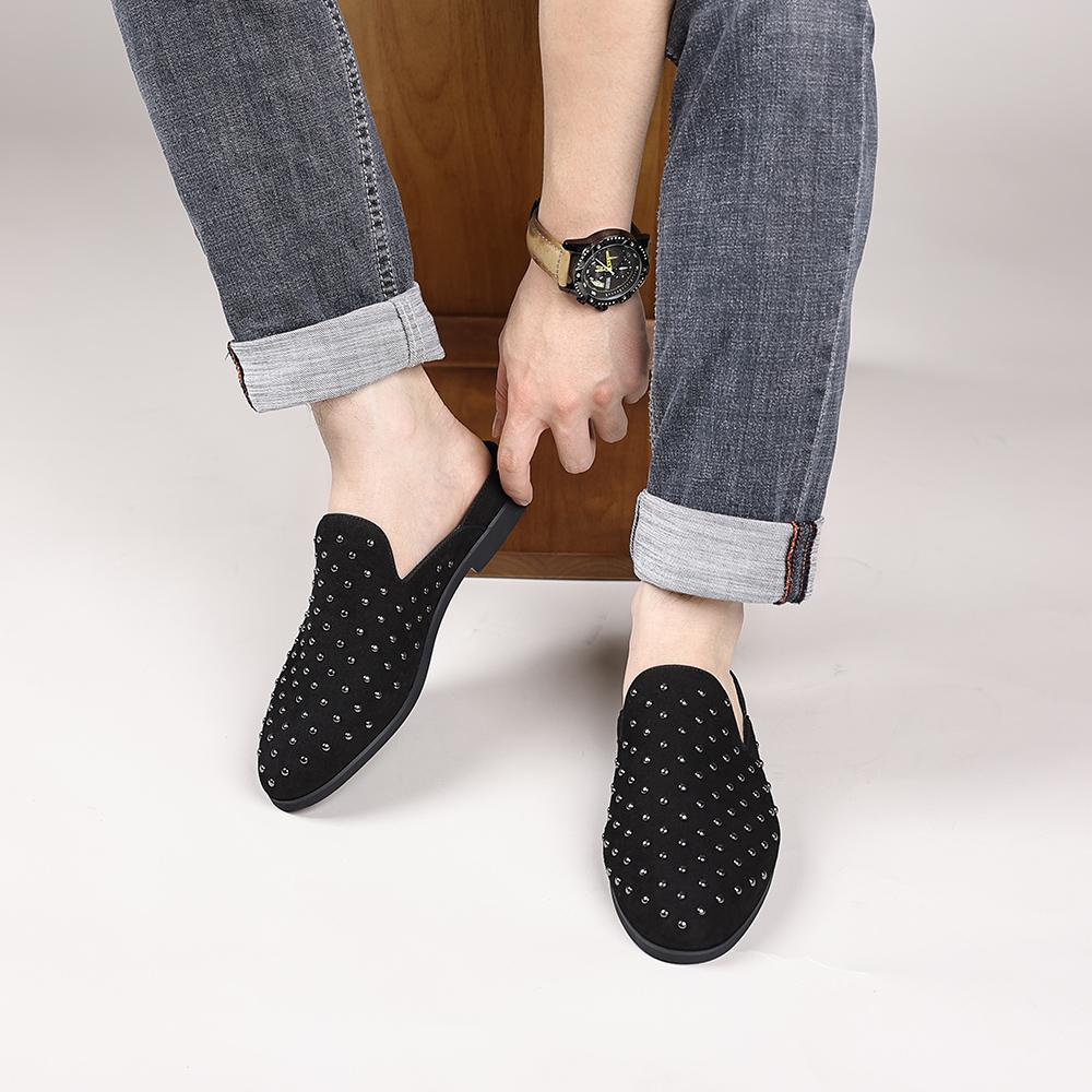 Fashion New Style Summer Flats Leisure Walk Half Slippers Outdoor Male Half Drag Handmade Lazy Shoes Sandals Fashion Men's Muller Shoes