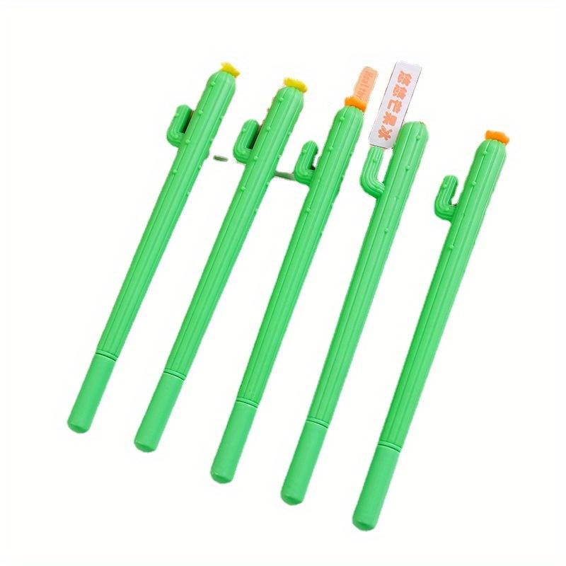 Return to school season 10pcs 0.5mm soft glue shape single-arm cactus neutral pen plant creative signing pen stationery supplies