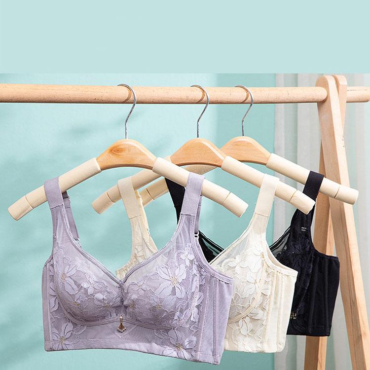 Tunn BH i stor storlek Dam Samla Push Up BH Slut Bröstet och Justera BH Spets D-kupa BH Fancy Underkläder