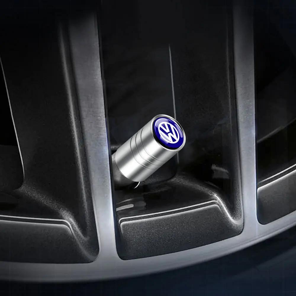 Car Wheel Tire Valve Caps Protection Cover Auto Accessories For Volkswagen VW Scirocco GOLF MK6 Polo Tiguan CC PASSAT GTI R Line CWU1