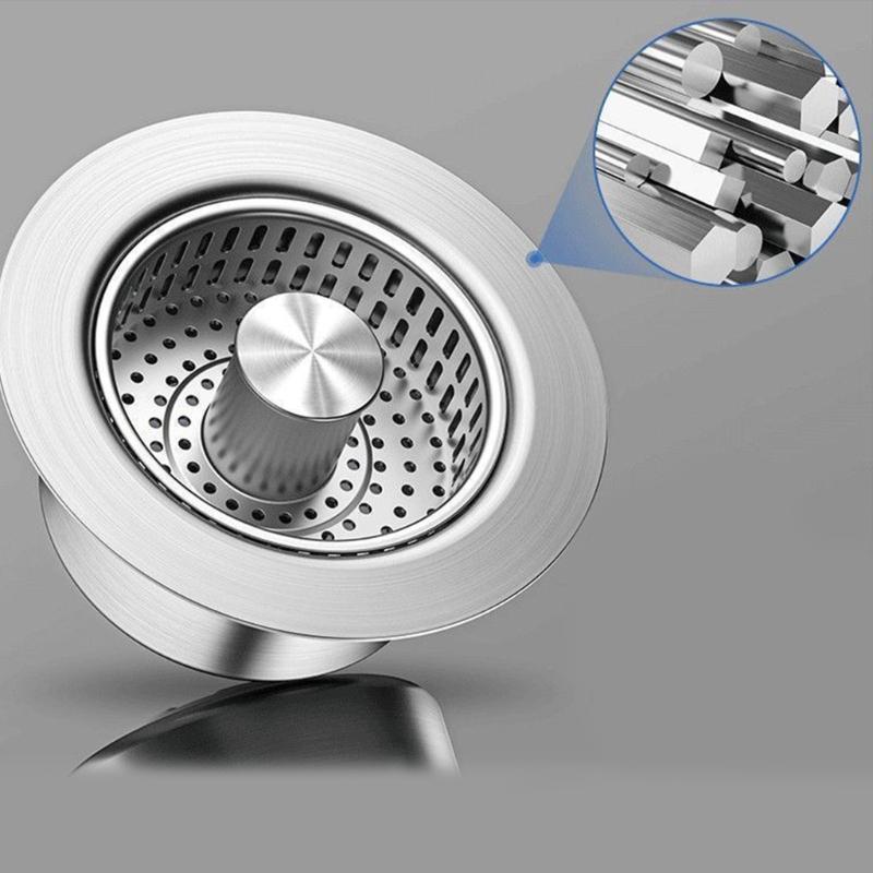 Upgrades Drain Filter with Strong Metal Construction Push Style Sink Strainer Fast drain Sink Accessories For Kitchen