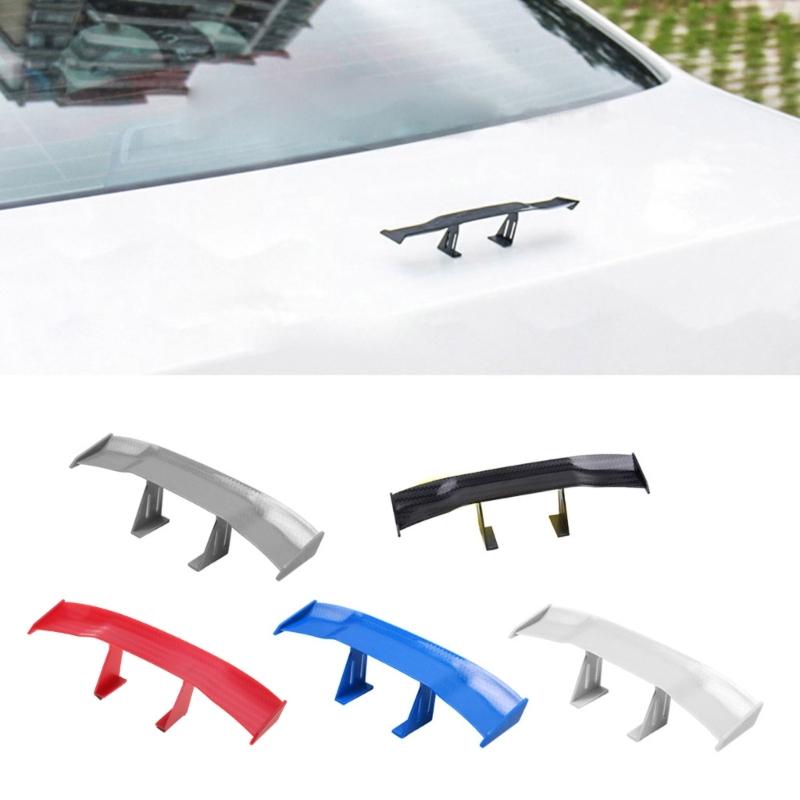 Auto Styling Heckflügel Dekoration Modell Kohlefaser Köper Optik GT Winzig Mini Racing Hinten Kleiner Flügel Spoiler Dekoration
