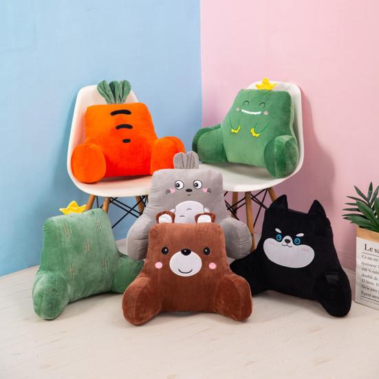 Waist Cushion with Arm Support Cartoon Plush Throw Pillow Stuffed Waist Pillow Back Cushion for Sofa Bed Couch Office Chair