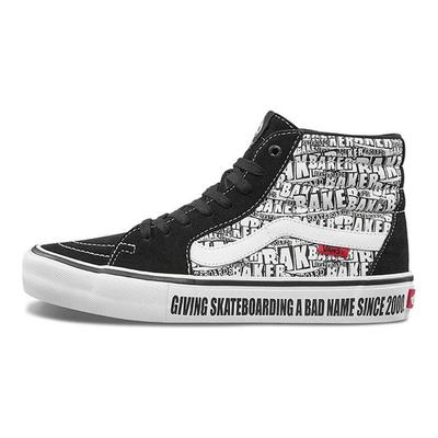 Scarpe da Skate Alte Sk8 Pro Graffiti Sneakers Unisex Nero Bianco VN0A45JDV0B