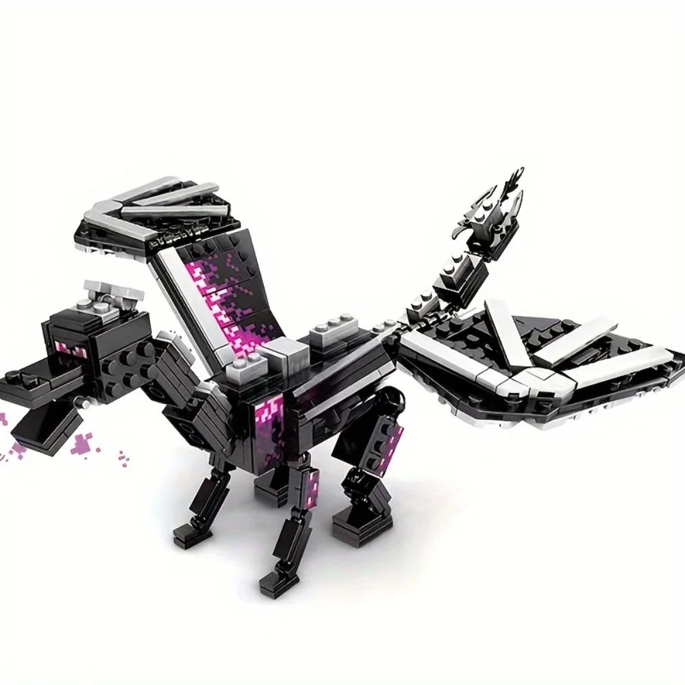 246 Stück Schwarzer Pixel Drache Filmmodell Bausteine, Halloween-Geschenke, Weihnachtsgeschenke, Geburtstagsgeschenke