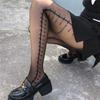 Women Spring Thin Sheer Silky Tights Harajuku Ruler City Constellation Flocking Patterned See Through Pantyhose Stocking