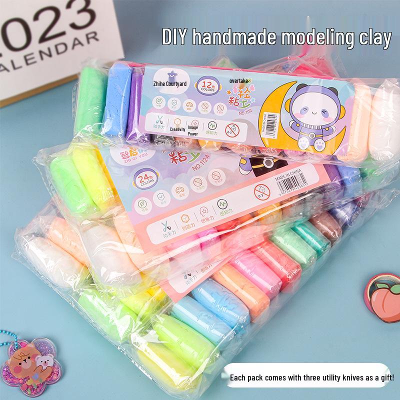 Handmade Light Clay Set: 12, 24, or 36 Colors - DIY Play Dough for Kids