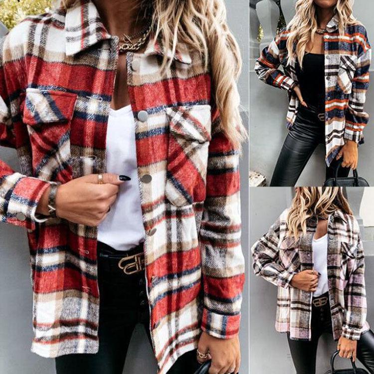 2023 European/American Style Long-Sleeve Cotton Linen Lapel Shirt Dress with Pockets