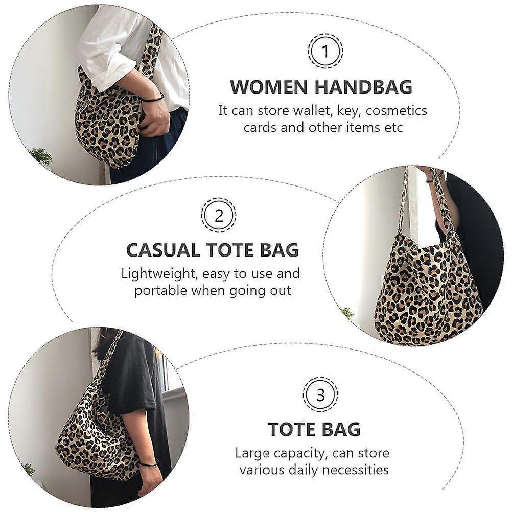 Chic Large Capacity Shoulder Bag Retro Leopard Printed Lady Handbag Armpit Bag
