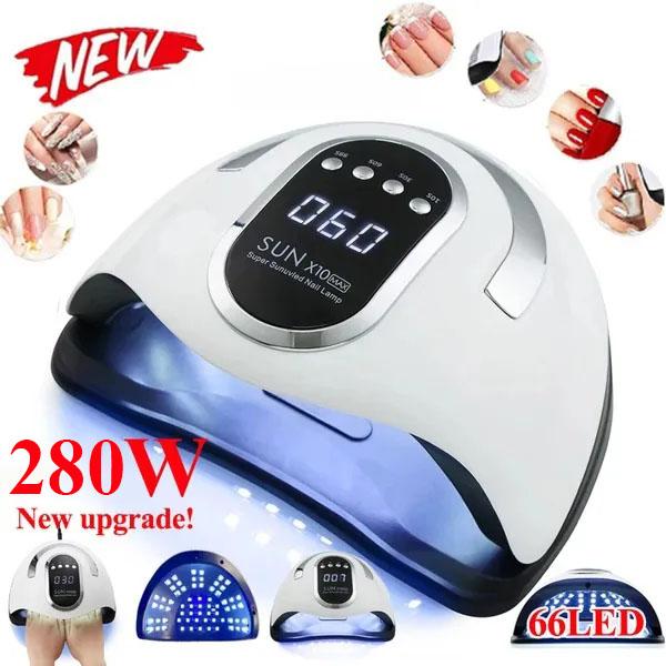 SUN X10 Max 280W LED Lamp Nail Dryer 66LEDs UV Ice Lamp For Drying Gel Polish Timer Auto Sensor Manicure Tools