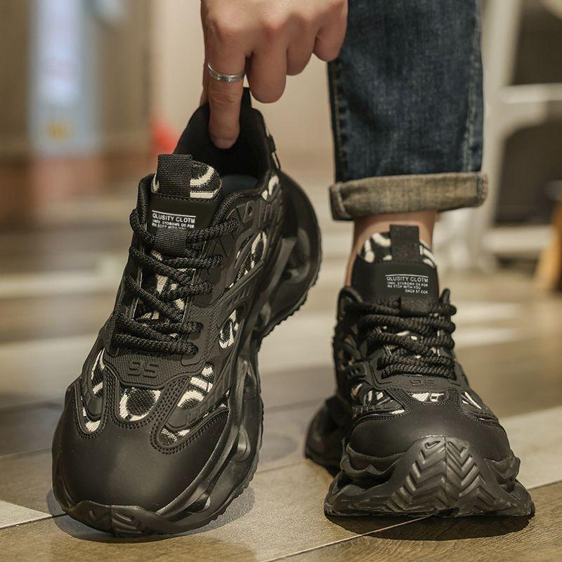 2025 Summer New Men's Mesh Thick Sole Trendy Casual Dad Shoes Breathable Versatile Running Fashion Shoes